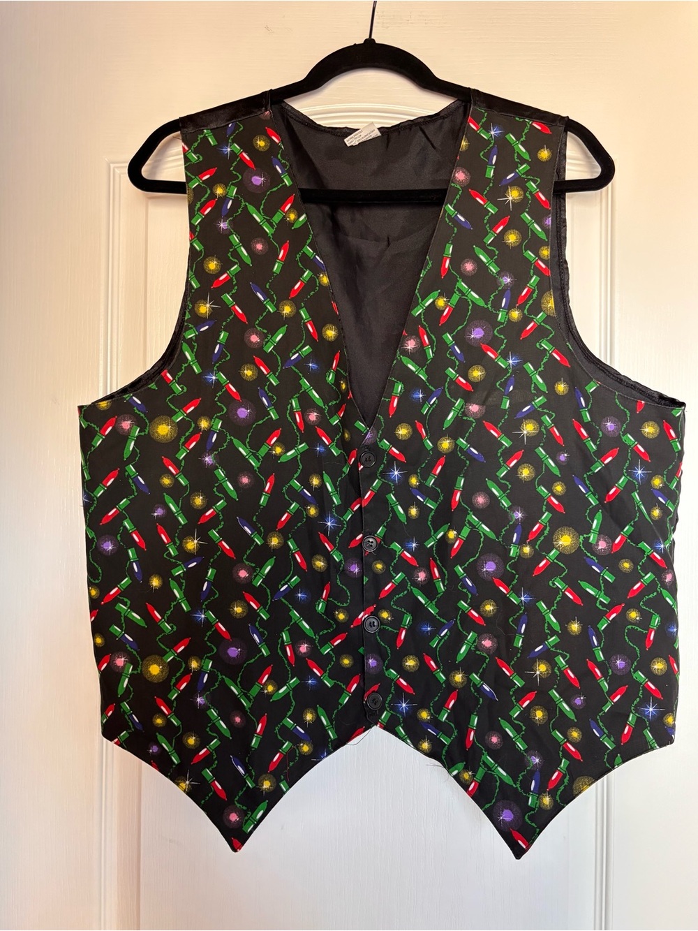 Christmas Lights Holiday‎ Button Tie Back Vest men’s size XL suit vest